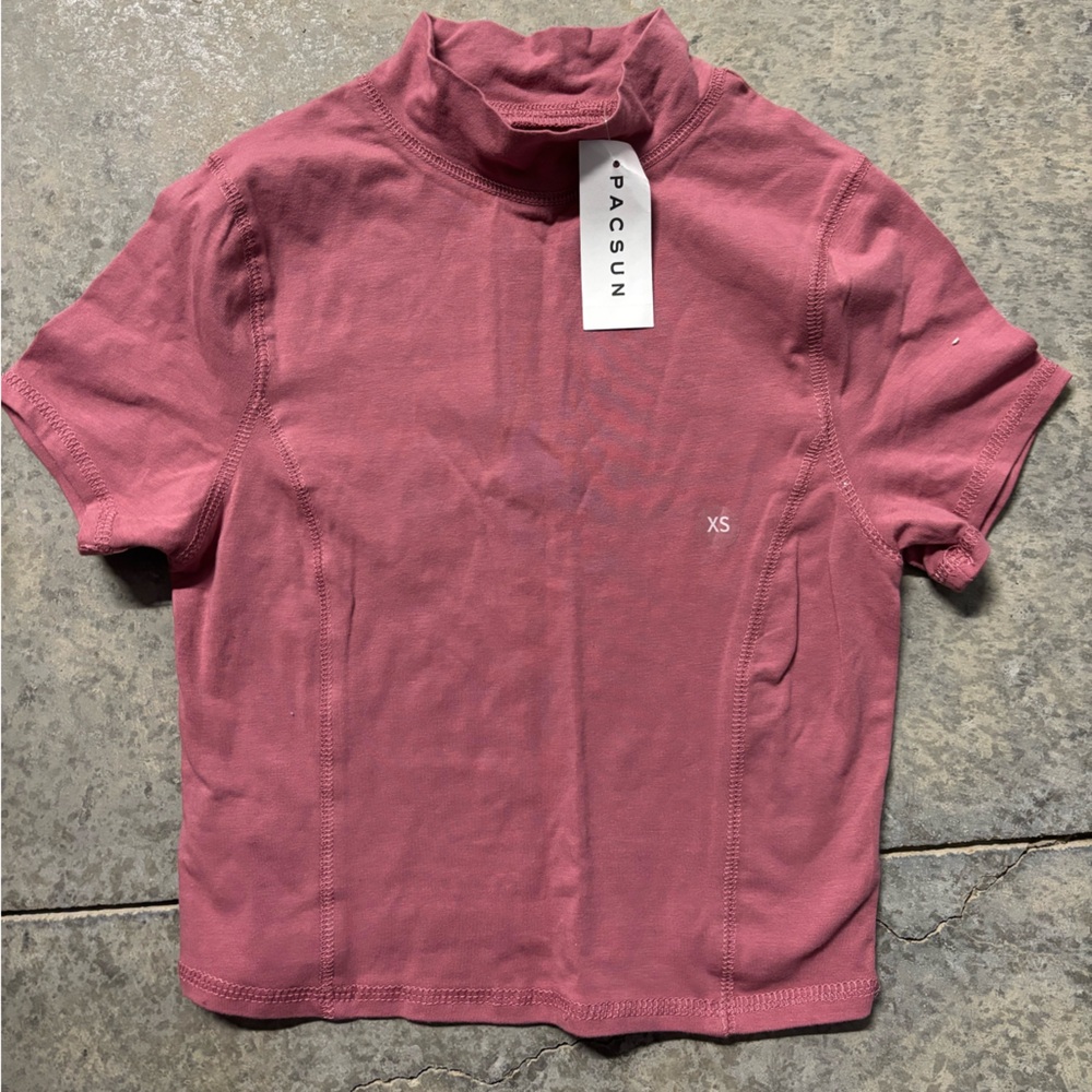 Cropped mock neck
